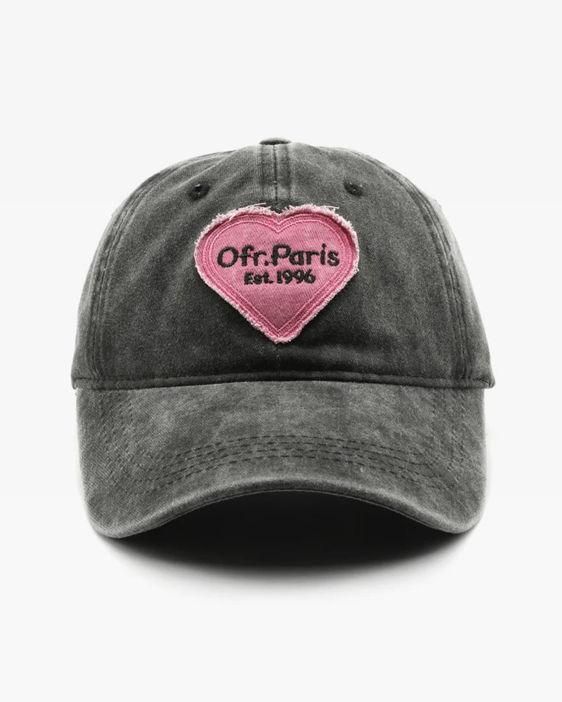 Y2K Grunge Heart Baseball Cap - Retro 90s Fashion, Summer Y2K Outfits, Pastel Goth Style