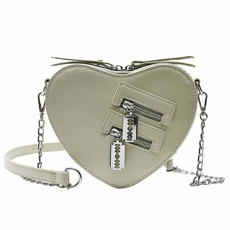 Y2K Grunge Heart Blade Crossbody Bag - 90s Fashion, Retro Style, Y2K Summer & Party Outfits