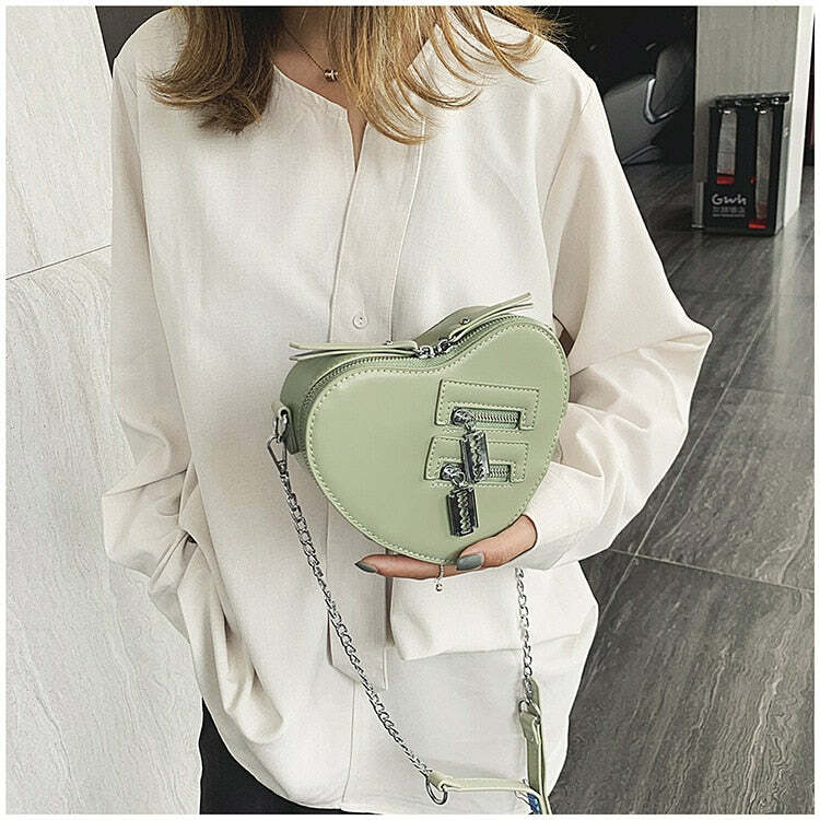 Y2K Grunge Heart Blade Crossbody Bag - 90s Fashion, Retro Style, Y2K Summer & Party Outfits