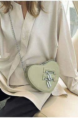 Y2K Grunge Heart Blade Crossbody Bag - 90s Fashion, Retro Style, Y2K Summer & Party Outfits