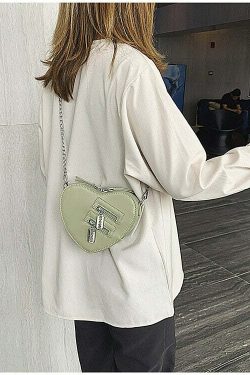 Y2K Grunge Heart Blade Crossbody Bag - 90s Fashion, Retro Style, Y2K Summer & Party Outfits