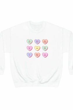 Y2K Grunge Heart Candy Sweatshirt - Retro 90s Summer Outfit, Pastel Goth, Y2K Fashion