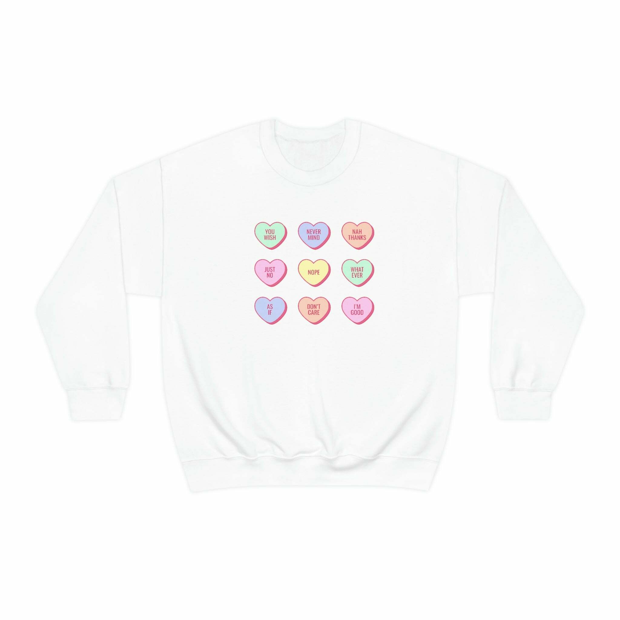 Y2K Grunge Heart Candy Sweatshirt - Retro 90s Summer Outfit, Pastel Goth, Y2K Fashion
