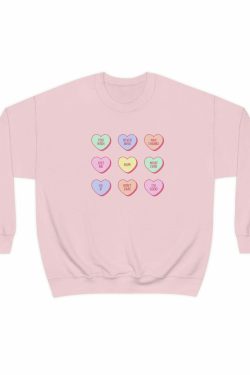 Y2K Grunge Heart Candy Sweatshirt - Retro 90s Summer Outfit, Pastel Goth, Y2K Fashion