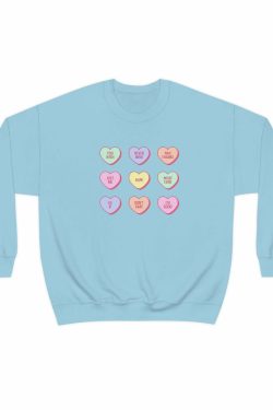 Y2K Grunge Heart Candy Sweatshirt - Retro 90s Summer Outfit, Pastel Goth, Y2K Fashion