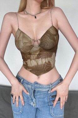 Y2K Grunge Heart Crop Top - Retro 90s Summer Outfit, Baby Tee, Y2K Club & Party Fashion