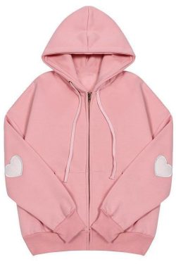 Y2K Grunge Heart Patch Hoodie - Retro 90s Fashion, Summer Outfits, and Pastel Goth Style