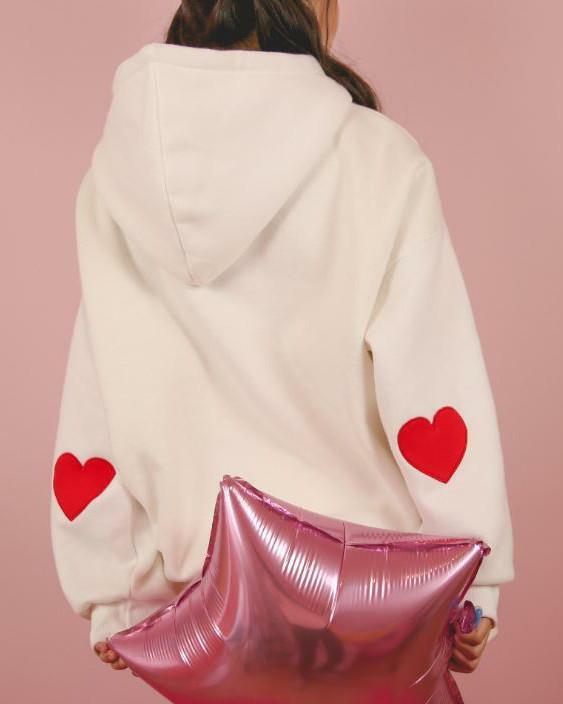 Y2K Grunge Heart Patch Hoodie - Retro 90s Fashion, Summer Outfits, and Pastel Goth Style
