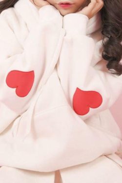 Y2K Grunge Heart Patch Hoodie - Retro 90s Fashion, Summer Outfits, and Pastel Goth Style