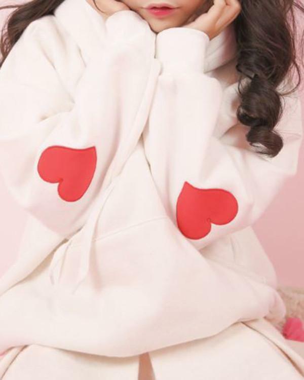 Y2K Grunge Heart Patch Hoodie - Retro 90s Fashion, Summer Outfits, and Pastel Goth Style