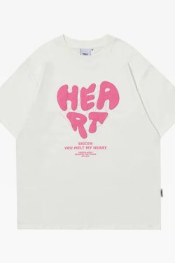 Y2K Grunge Heart T-Shirt - Retro 90s Summer Outfit, Pastel Goth, Y2K Club & Party Fashion