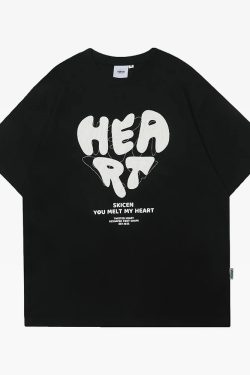 Y2K Grunge Heart T-Shirt - Retro 90s Summer Outfit, Pastel Goth, Y2K Club & Party Fashion