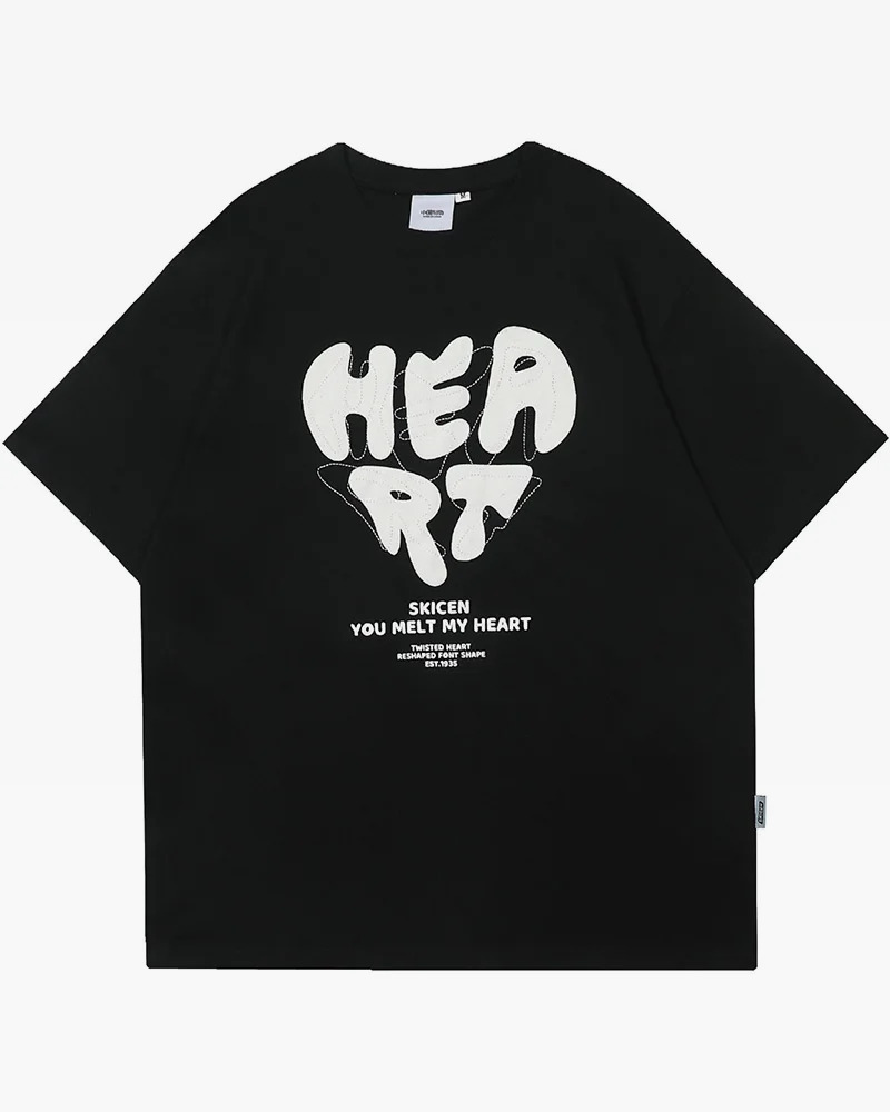 Y2K Grunge Heart T-Shirt - Retro 90s Summer Outfit, Pastel Goth, Y2K Club & Party Fashion