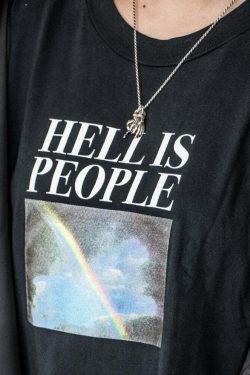 Y2K Grunge Hell Is Other People Shirt - 90s Retro Summer Outfit, Gothic Y2K Fashion