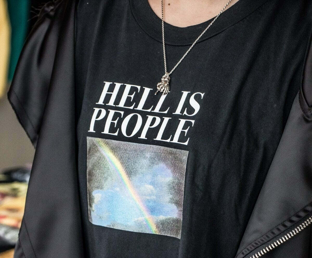 Y2K Grunge Hell Is Other People Shirt - 90s Retro Summer Outfit, Gothic Y2K Fashion