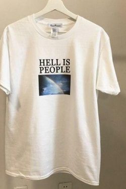 Y2K Grunge Hell Is Other People Shirt - 90s Retro Summer Outfit, Gothic Y2K Fashion