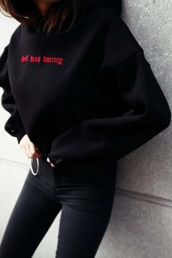 Y2K Grunge Hell Was Boring Hoodie - Retro 90s Fashion, Summer Y2K Outfits, Gothic Y2K Style