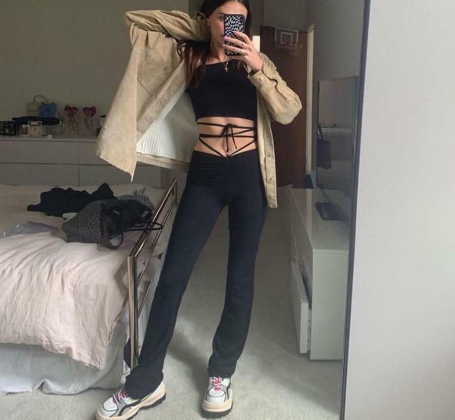 Y2K Grunge High Waist Bandage Pants - 90s Retro Summer Outfit, Gothic Y2K Fashion