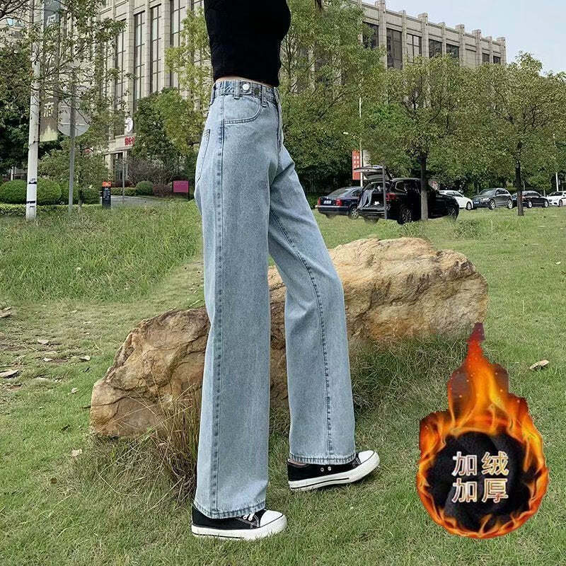 Y2K Grunge High Waist Wide Leg Denim Pants - 90s Retro Summer Outfit, Y2K Fashion Essentials
