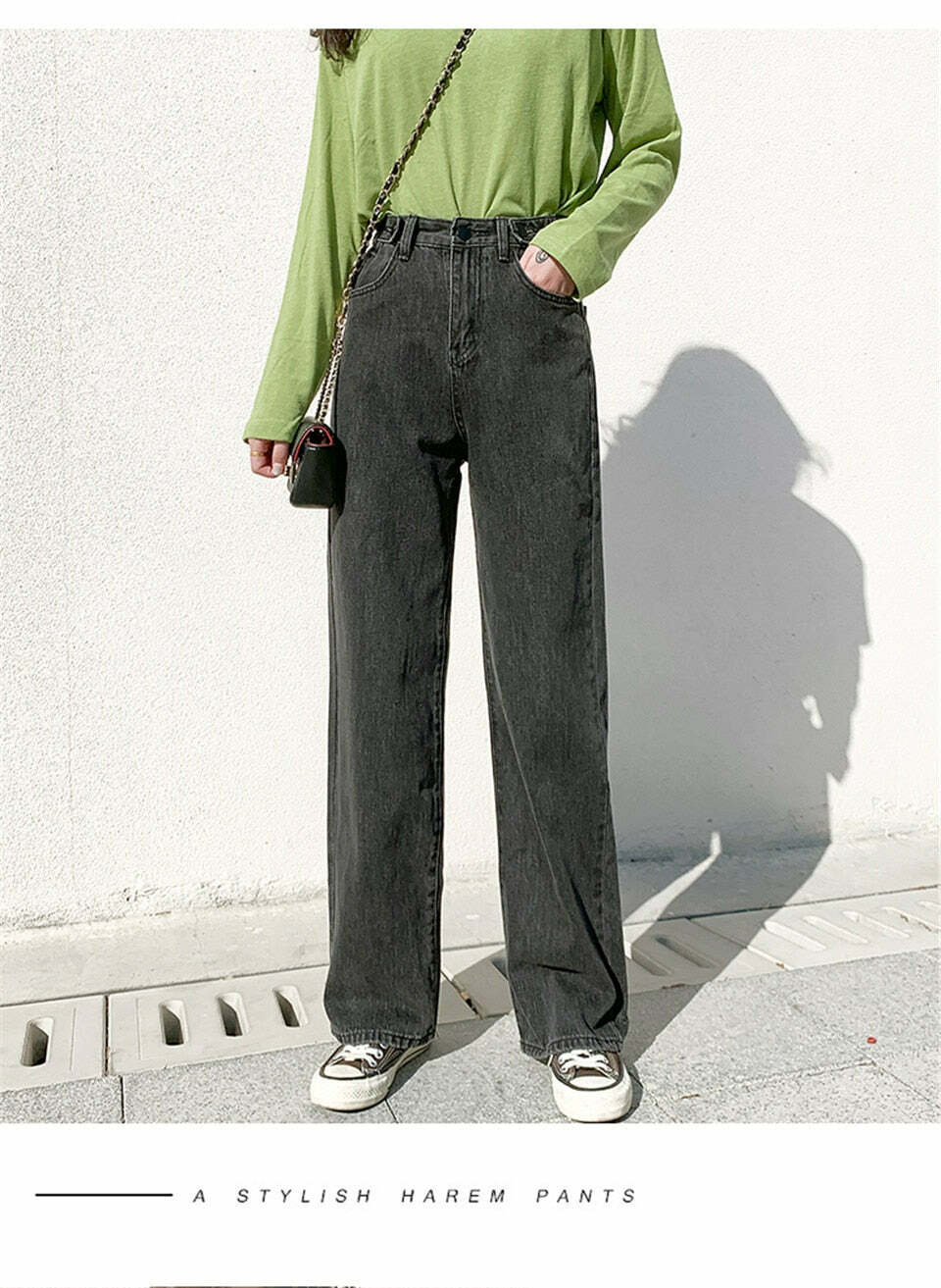 Y2K Grunge High Waist Wide Leg Denim Pants - 90s Retro Summer Outfit, Y2K Fashion Essentials