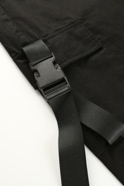 Y2K Grunge High Waisted Black Cargo Pants - 90s Fashion, Retro Style, Y2K Summer Outfits