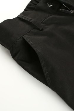 Y2K Grunge High Waisted Black Cargo Pants - 90s Fashion, Retro Style, Y2K Summer Outfits