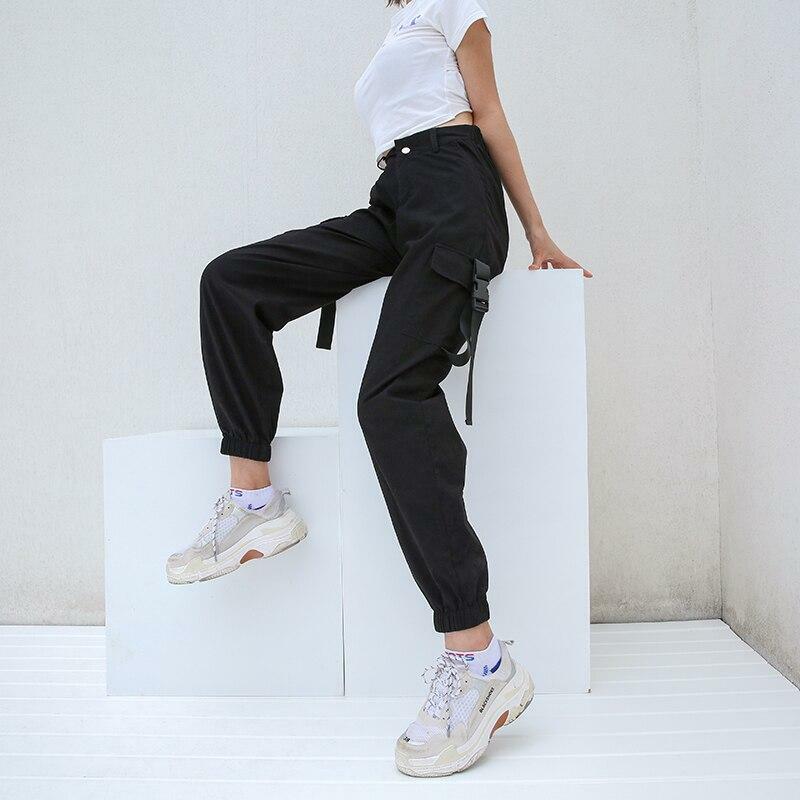Y2K Grunge High Waisted Black Cargo Pants - 90s Fashion, Retro Style, Y2K Summer Outfits