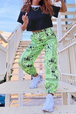 Y2K Grunge Hip Hop Baggy Cargo Pants - 90s Retro Summer Outfit for Women