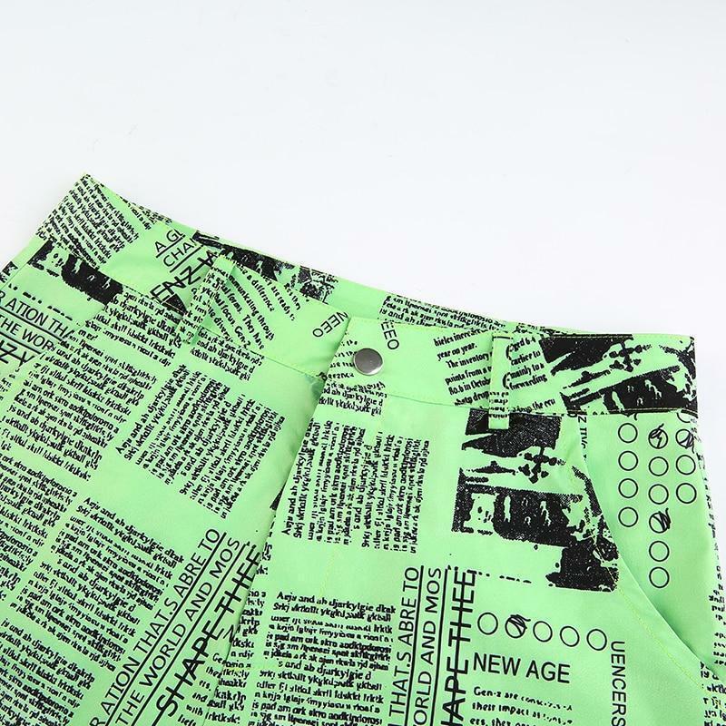 Y2K Grunge Hip Hop Baggy Cargo Pants - 90s Retro Summer Outfit for Women