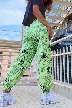 Y2K Grunge Hip Hop Baggy Cargo Pants - 90s Retro Summer Outfit for Women