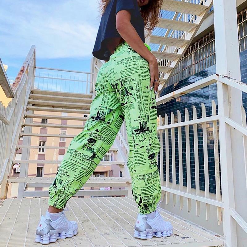 Y2K Grunge Hip Hop Baggy Cargo Pants - 90s Retro Summer Outfit for Women