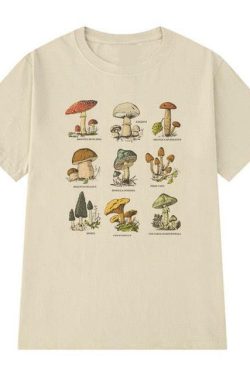Y2K Grunge Hippie Mushroom T-Shirt - Retro 90s Summer Outfit, Pastel Goth, Y2K Fashion