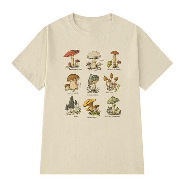 Y2K Grunge Hippie Mushroom T-Shirt - Retro 90s Summer Outfit, Pastel Goth, Y2K Fashion