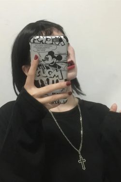 Y2K Grunge Hollow Cross Necklace - Retro 90s Fashion, Gothic Y2K, Pastel Goth, Y2K Club Outfit