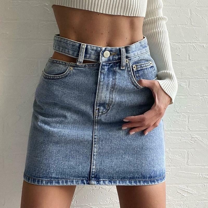 Y2K Grunge Hollow Out Skirt - Retro 90s Fashion, Summer Y2K Outfits, Gothic Y2K Style