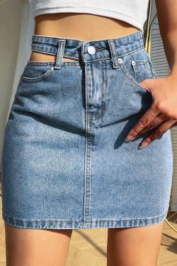 Y2K Grunge Hollow Out Skirt - Retro 90s Fashion, Summer Y2K Outfits, Gothic Y2K Style