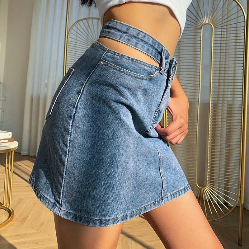 Y2K Grunge Hollow Out Skirt - Retro 90s Fashion, Summer Y2K Outfits, Gothic Y2K Style