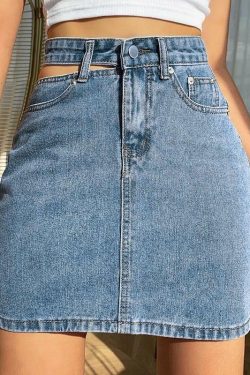 Y2K Grunge Hollow Out Skirt - Retro 90s Fashion, Summer Y2K Outfits, Gothic Y2K Style