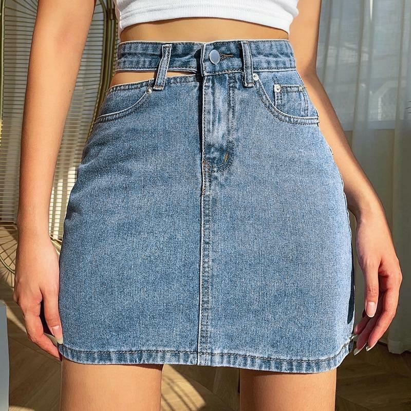 Y2K Grunge Hollow Out Skirt - Retro 90s Fashion, Summer Y2K Outfits, Gothic Y2K Style