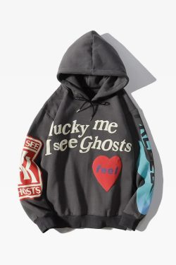 Y2K Grunge Hoodie - Lucky Me I See Ghosts | 90s Retro, Y2K Fashion, Summer & Party Outfits