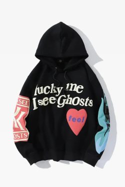 Y2K Grunge Hoodie - Lucky Me I See Ghosts | 90s Retro, Y2K Fashion, Summer & Party Outfits