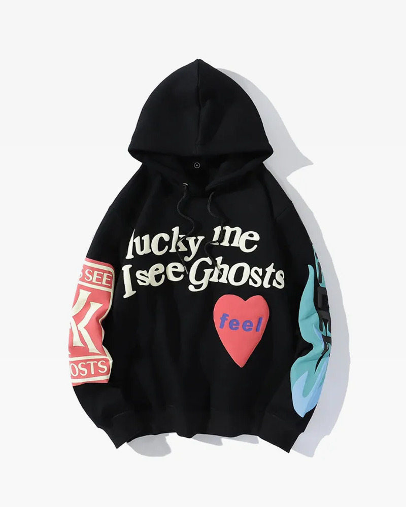 Y2K Grunge Hoodie - Lucky Me I See Ghosts | 90s Retro, Y2K Fashion, Summer & Party Outfits