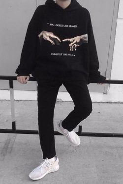 Y2K Grunge Hoodie - Retro 90s Fashion, Y2K Summer Outfits, Gothic Y2K, Pastel Goth Style