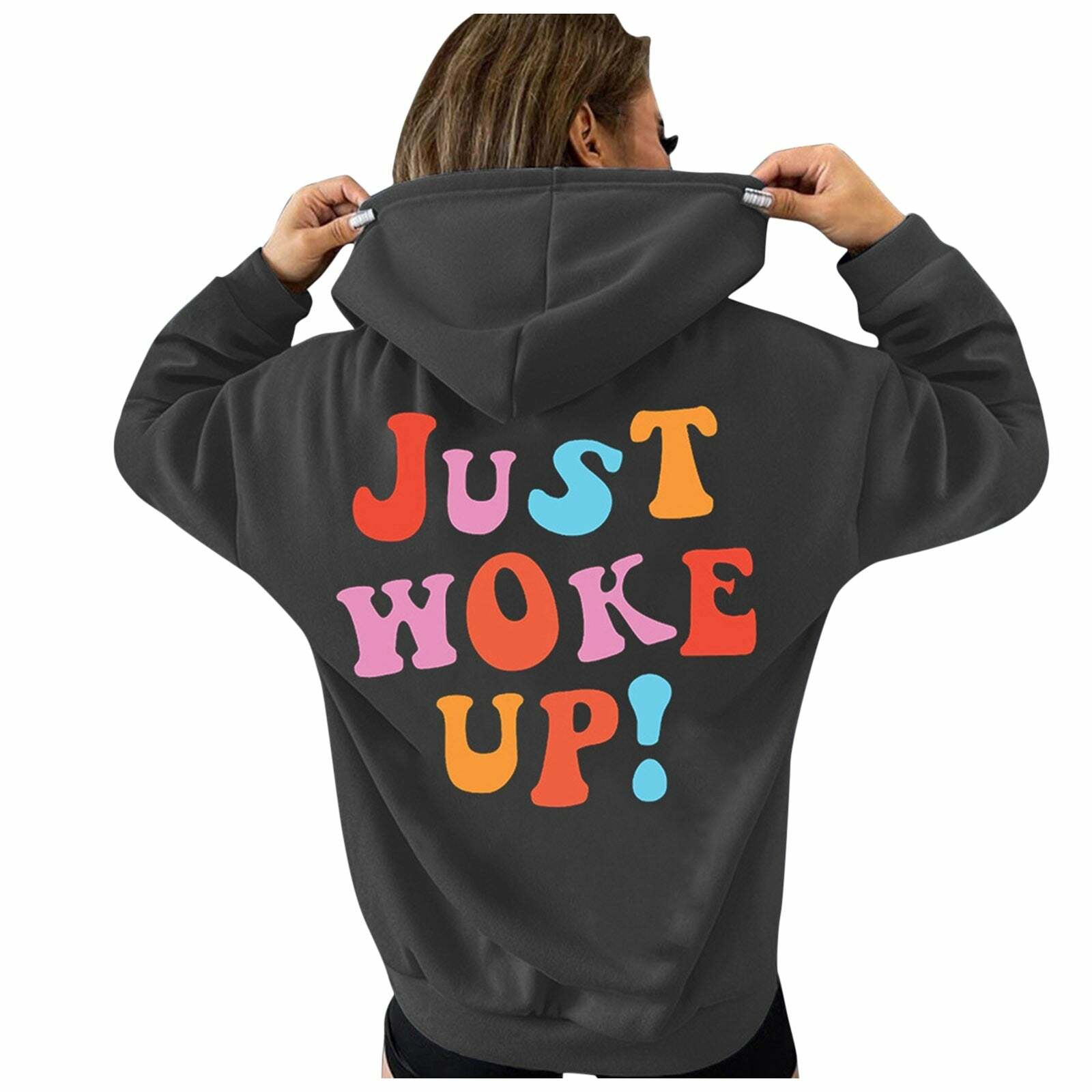 Y2K Grunge Hoodie - Tumblr Girl Just Woke Up, 90s Retro Style, Summer Y2K Fashion