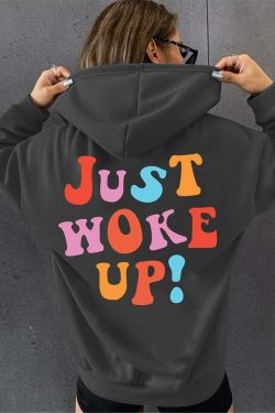 Y2K Grunge Hoodie - Tumblr Girl Just Woke Up, 90s Retro Style, Summer Y2K Fashion