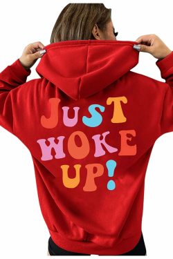 Y2K Grunge Hoodie - Tumblr Girl Just Woke Up, 90s Retro Style, Summer Y2K Fashion