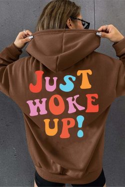 Y2K Grunge Hoodie - Tumblr Girl Just Woke Up, 90s Retro Style, Summer Y2K Fashion