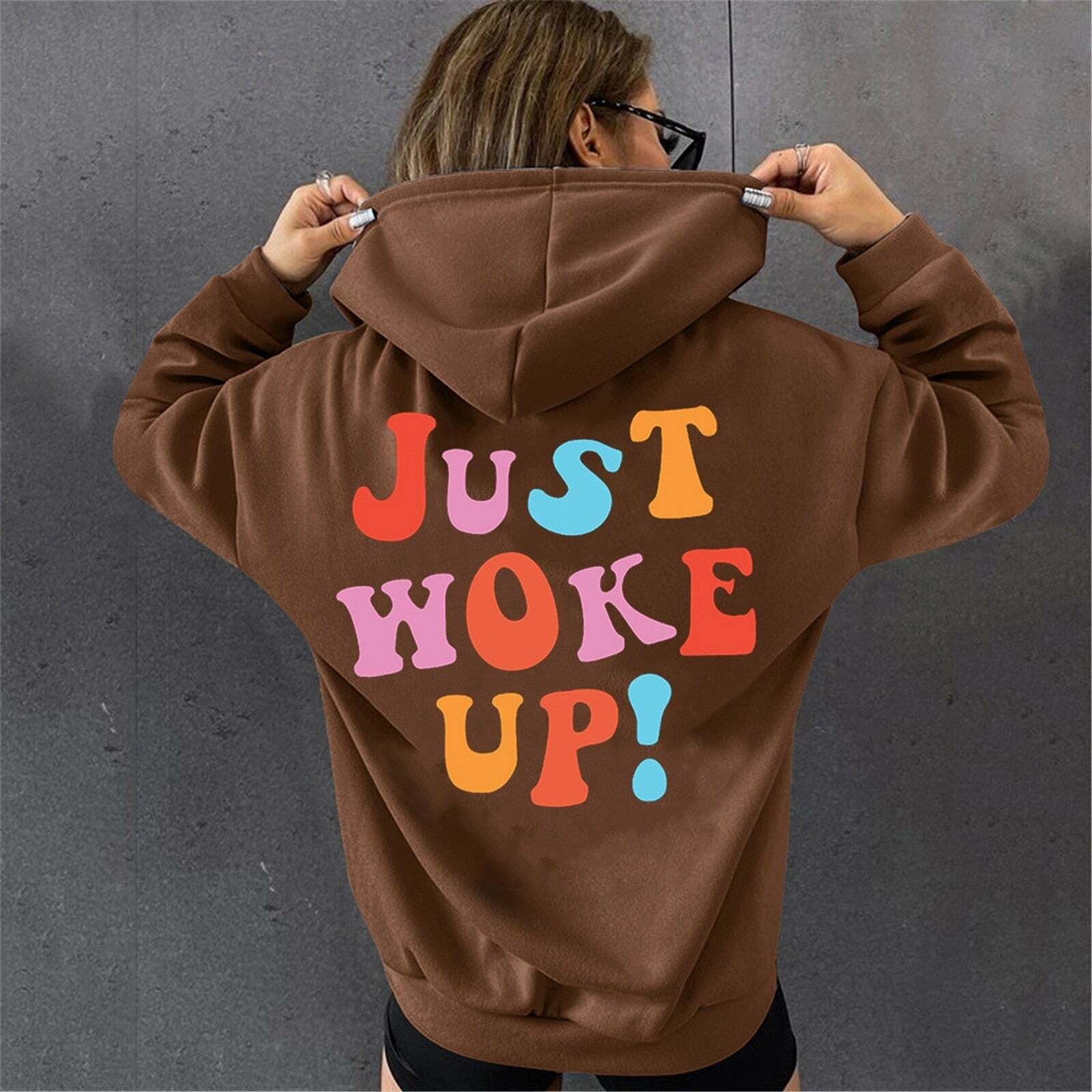 Y2K Grunge Hoodie - Tumblr Girl Just Woke Up, 90s Retro Style, Summer Y2K Fashion