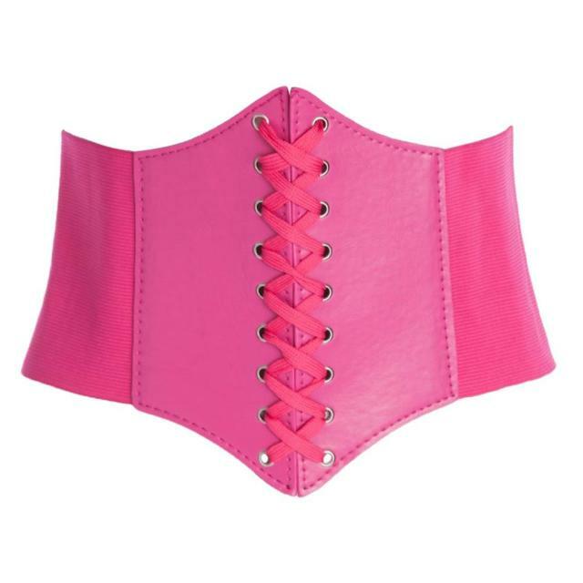 Y2K Grunge Hot Pink Corset Belt - Retro 90s Fashion, Summer Outfits, and Party Looks