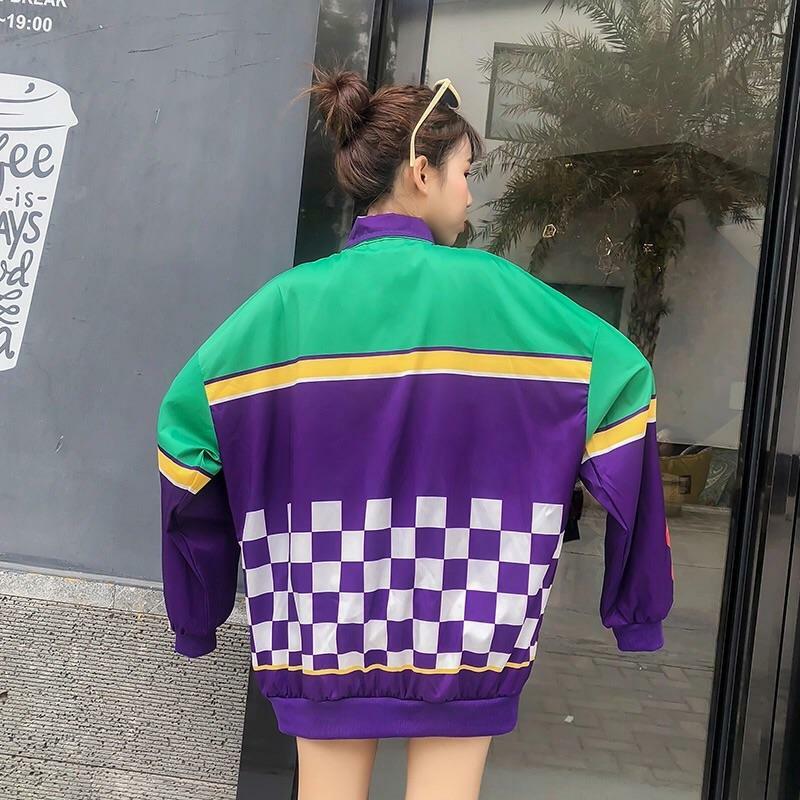 Y2K Grunge Hot Rod Windbreaker Top - Retro 90s Fashion, Summer Y2K Outfits, Pastel Goth Style